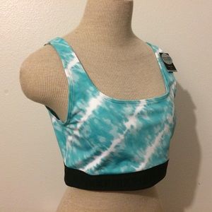 Aqua & white PINK VS sports bra - size L (NWT)